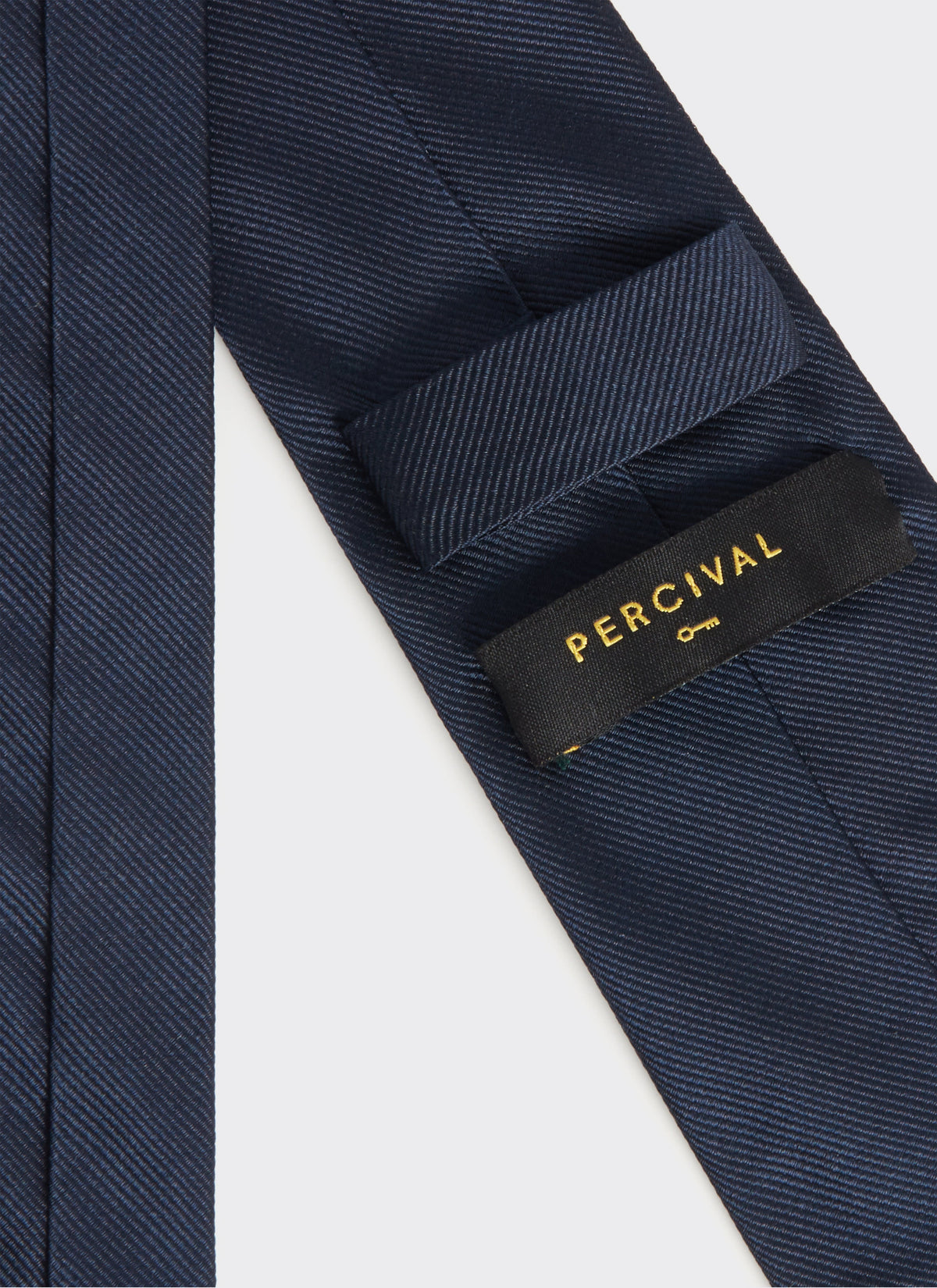 Men's Navy Silk Tie - World Key Design | Percival