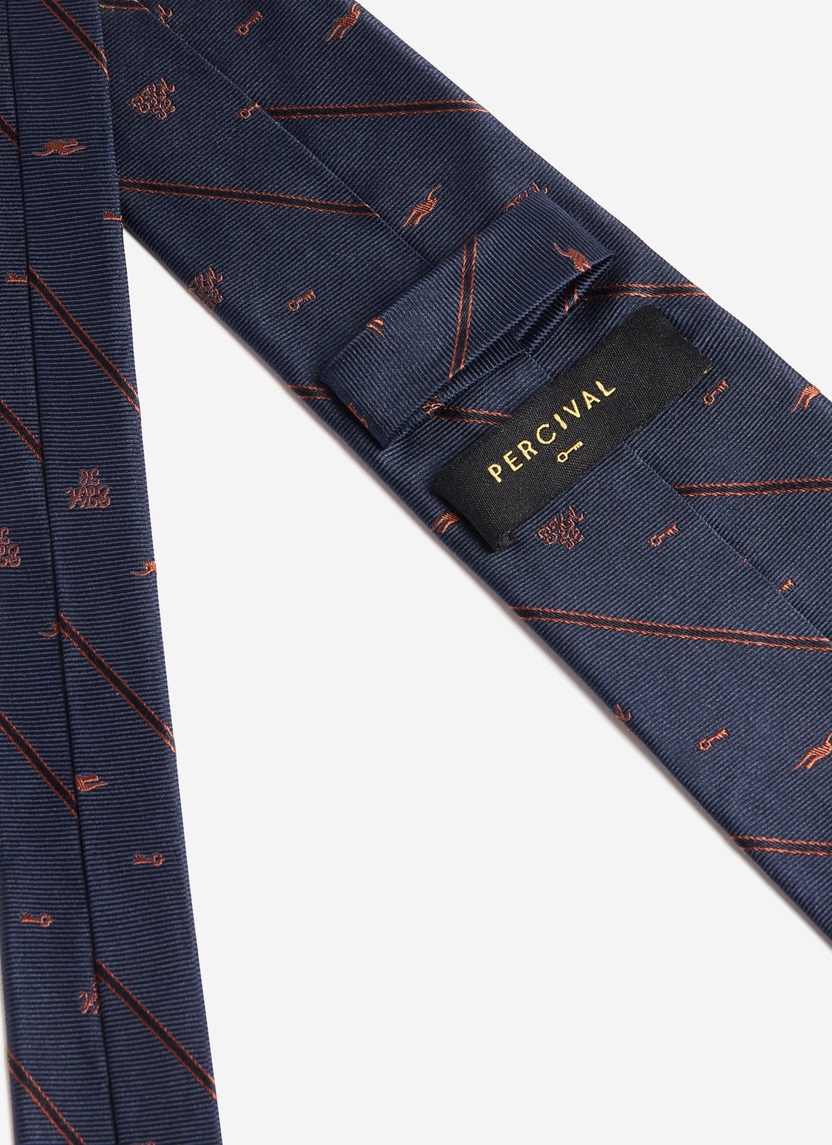 Men's Silk Tie - Jacquard Stripe x Brighton & Hove Albion F.C. - Navy | Percival