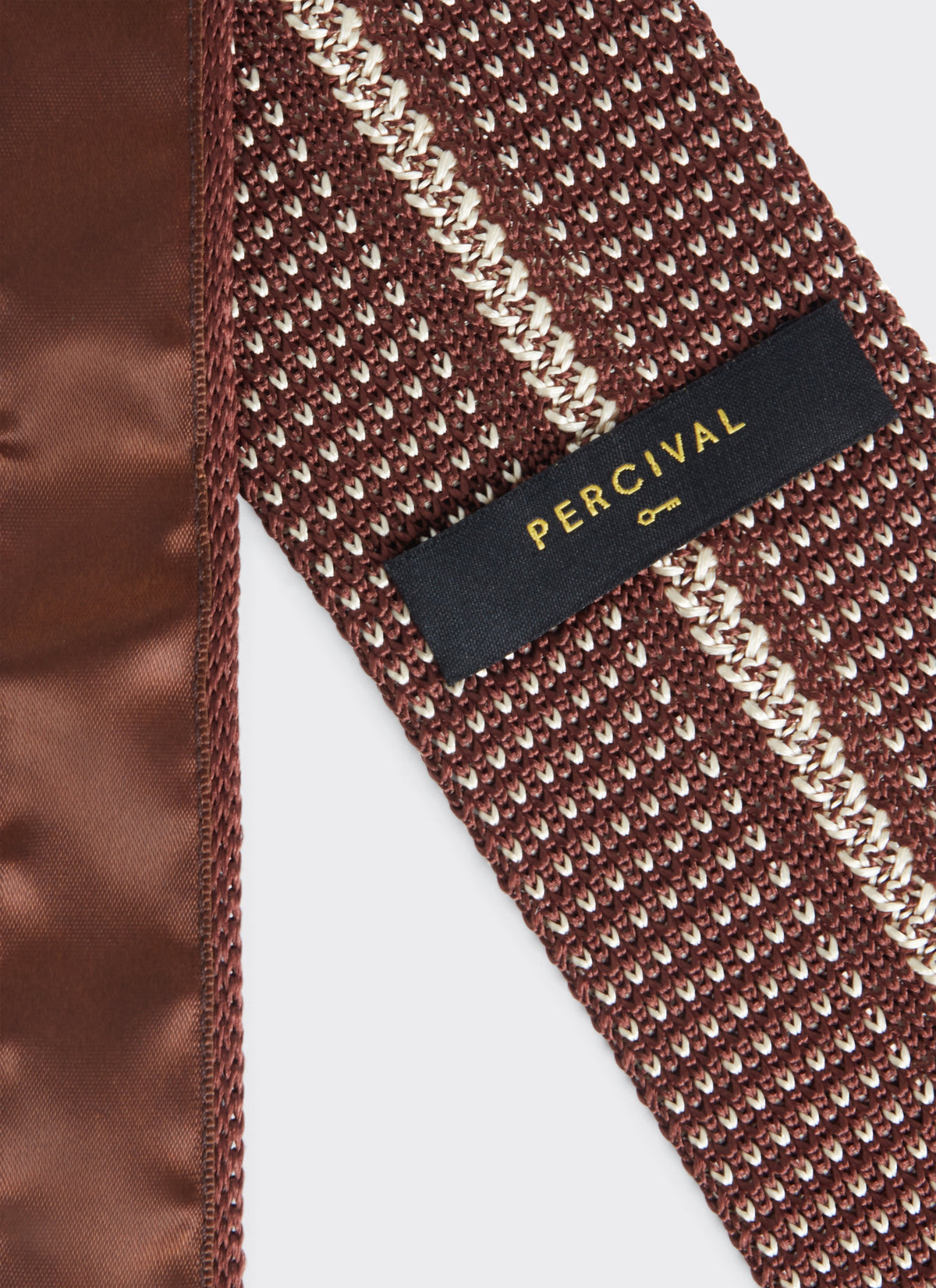 Men's Brown Silk Tie - Birdseye Pattern | Percival