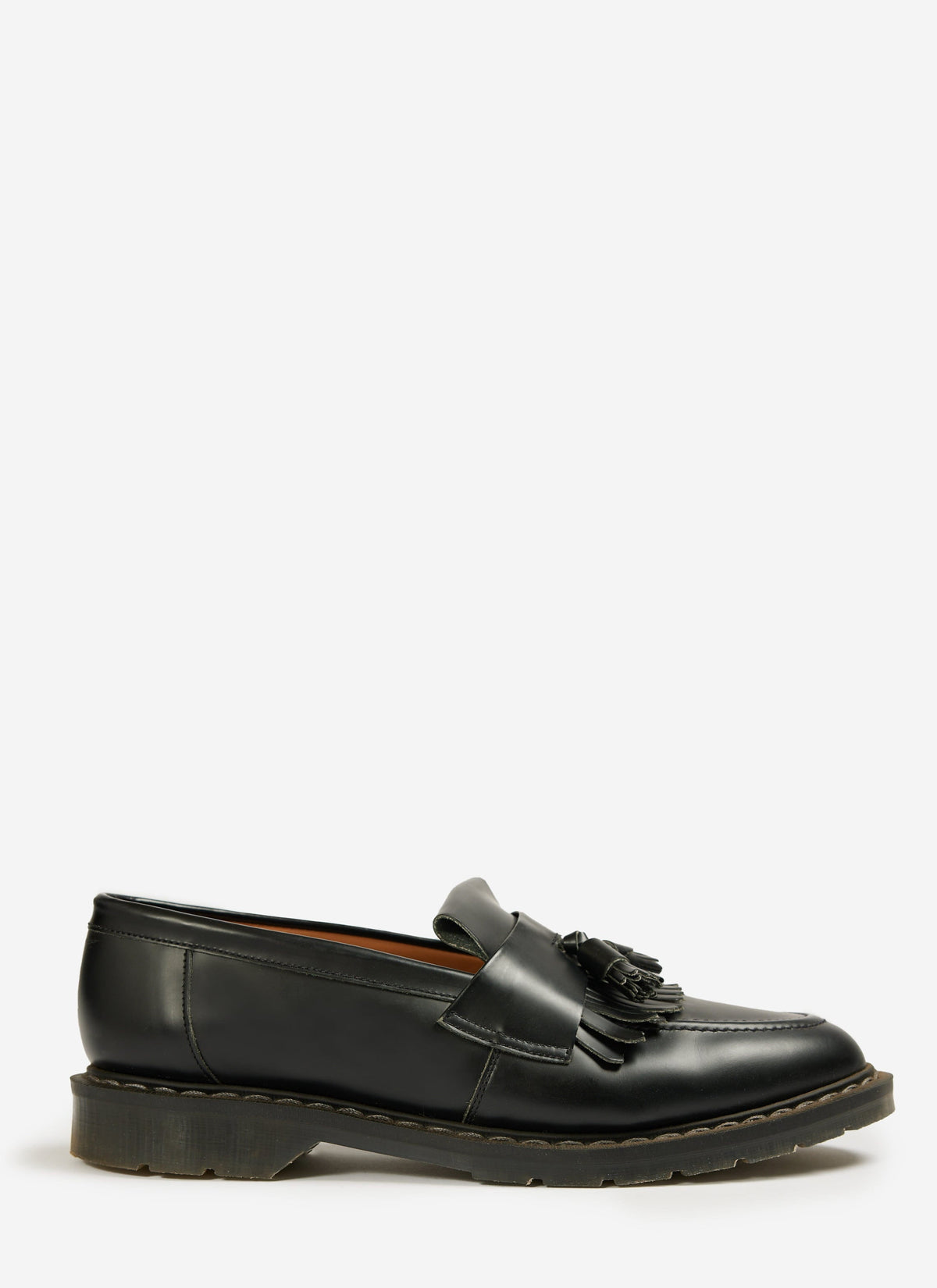 Men's Solovair Loafers - Hi-Shine Tassel - 100% Leather - Black | Percival