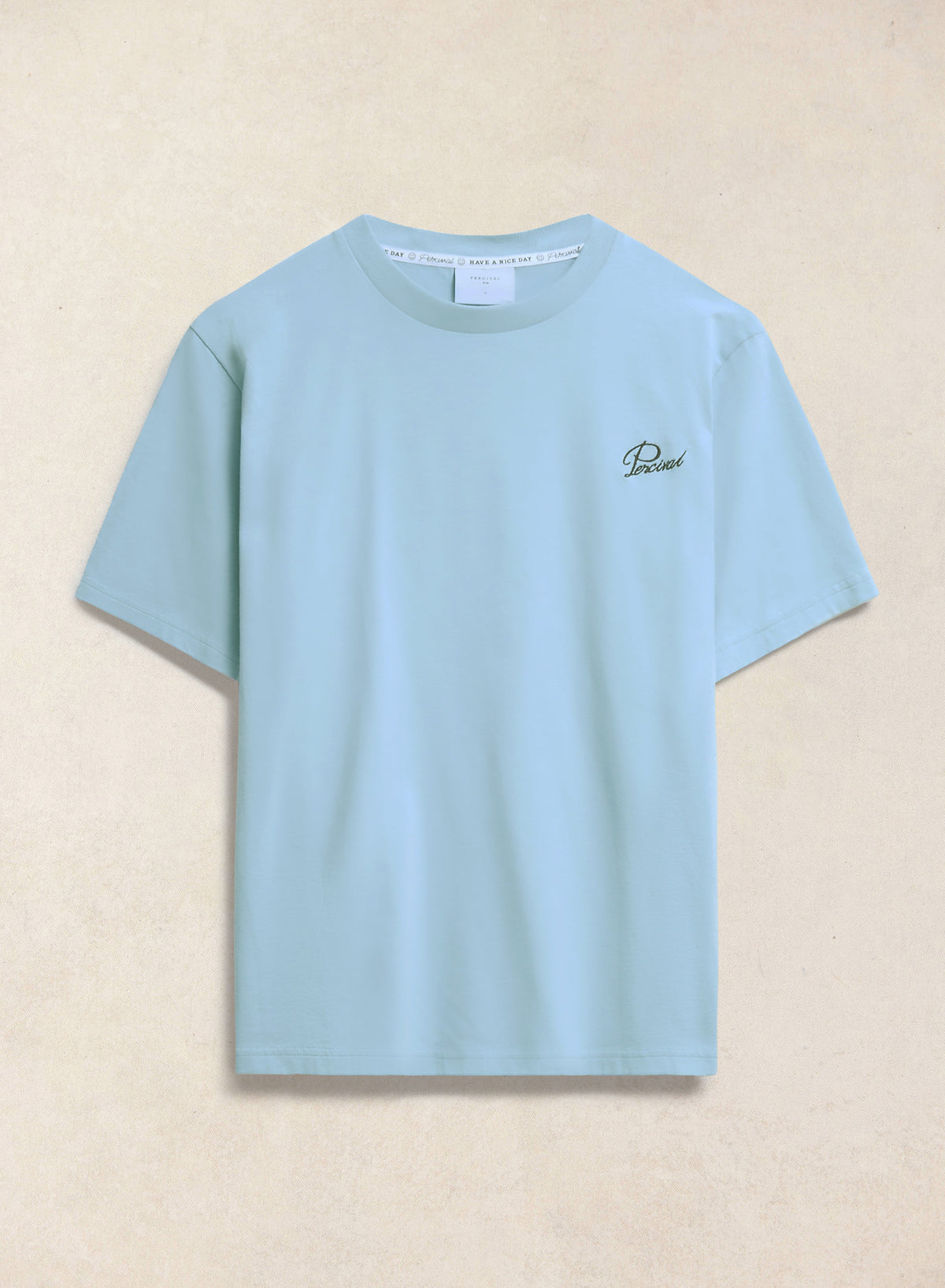 Men's Embroidered T-Shirt - Organic Cotton - Light Blue | Percival