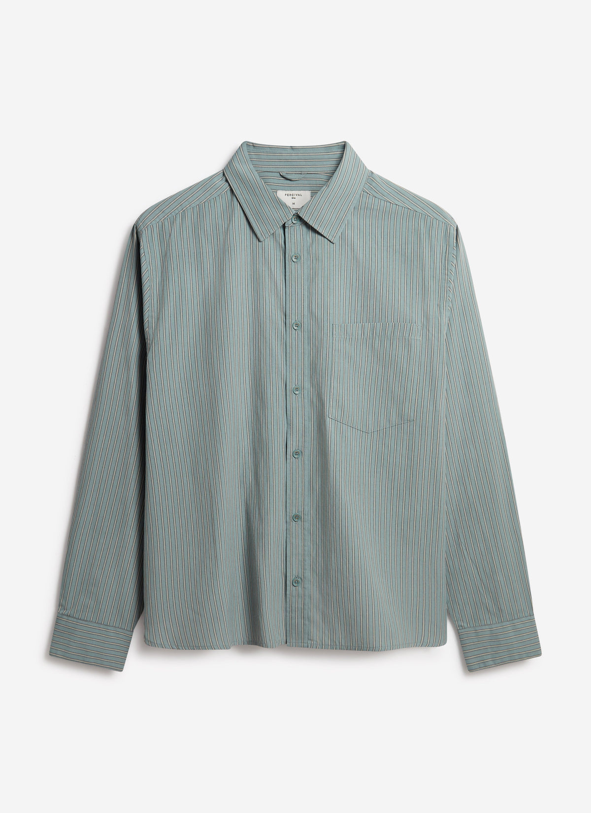 Clancy Striped Long Sleeve Shirt - Cotton - Blue | Percival