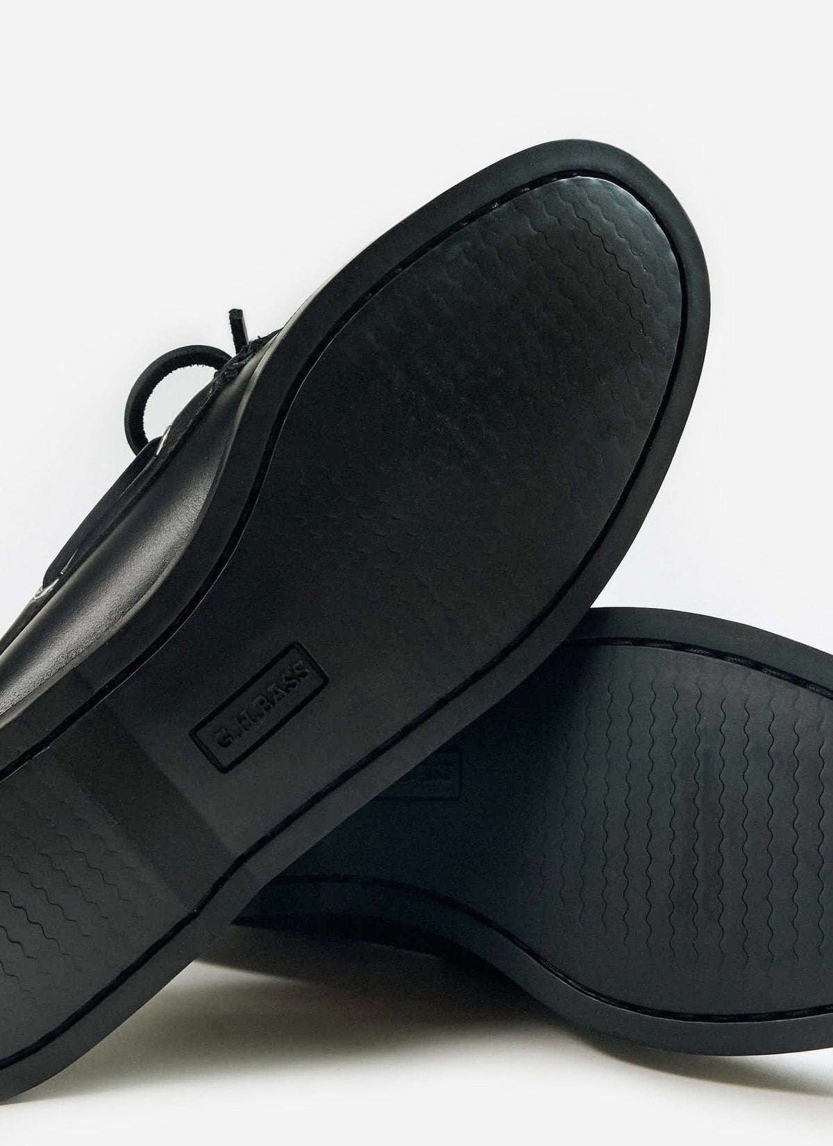 Men's Boat Shoes - G.H.Bass Jetty II Boater 2 Eye - Black Leather | Percival