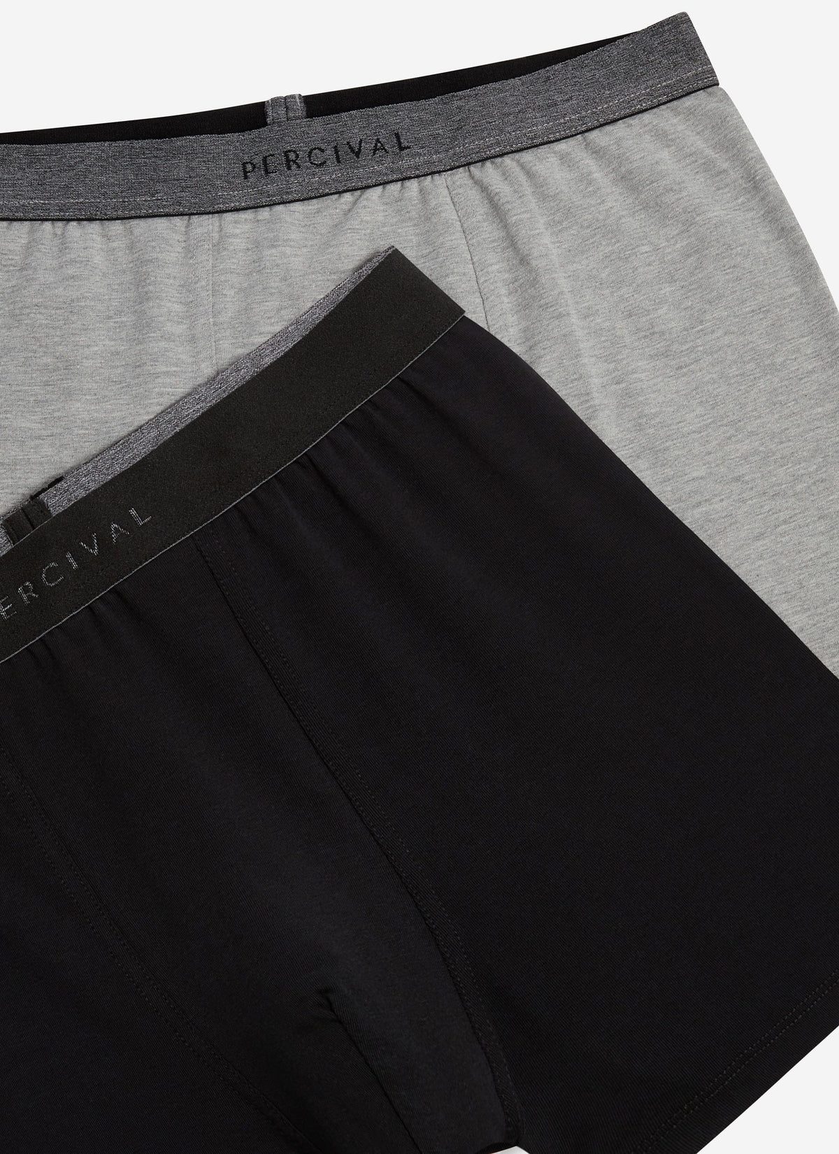 Men's Boxer Briefs: 2 Pack - Cotton - Grey/Black | Percival
