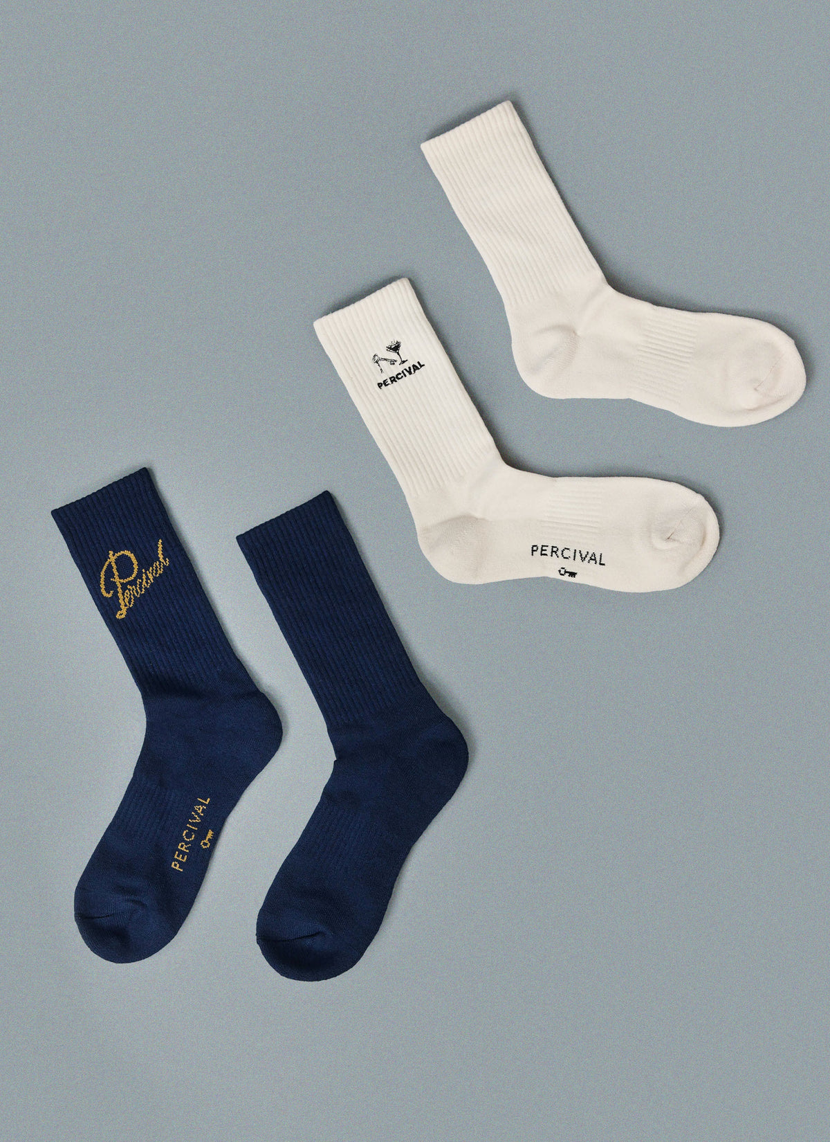 Men's Aperitivo Embroidered Socks - Cream Cotton | Percival