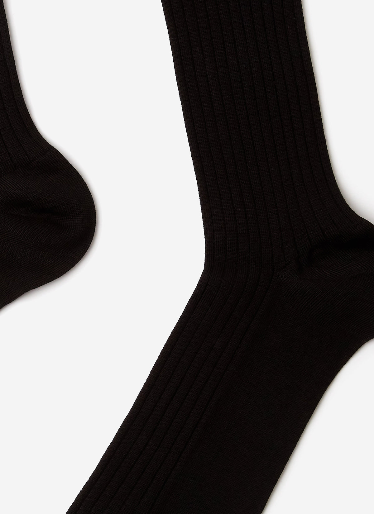 Men's RIbbed Dress Socks - Cotton - Black | Percival