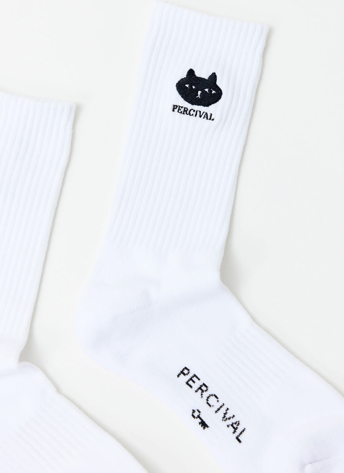 Perci Loaf Embroidered Socks - Organic Cotton - White | Percival