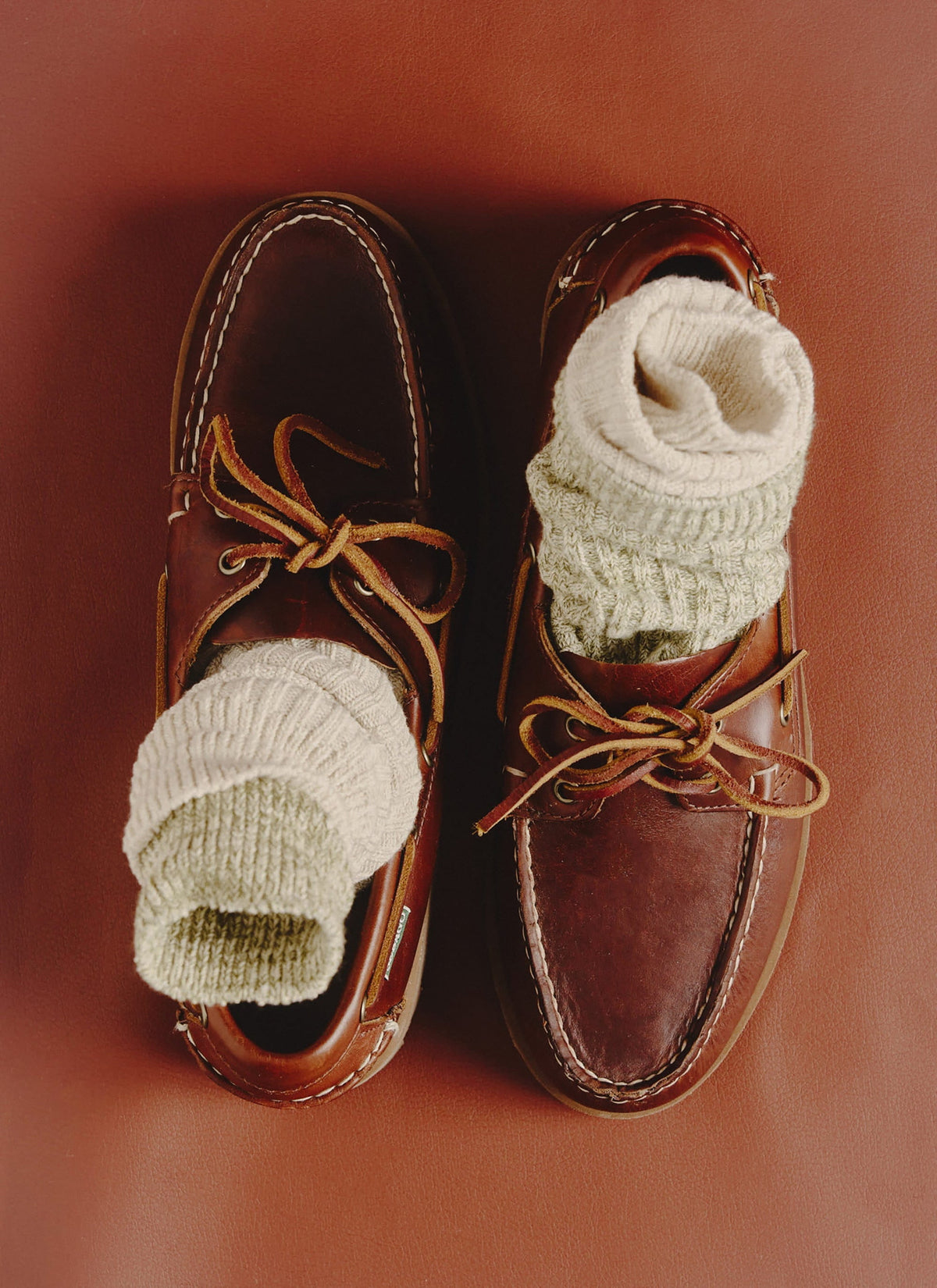 Men's Ribbed Marl Socks - Cotton - Fern Green | Percival