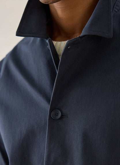 Men's Navy Short Trench Coat - Sherlock - Waterproof | Percival