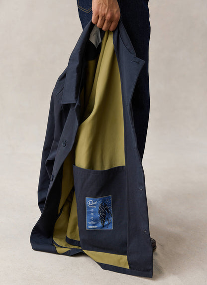 Men's Navy Short Trench Coat - Sherlock - Waterproof | Percival