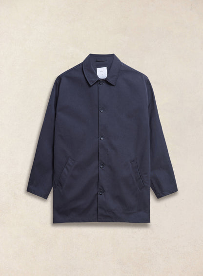 Men's Navy Short Trench Coat - Sherlock - Waterproof | Percival