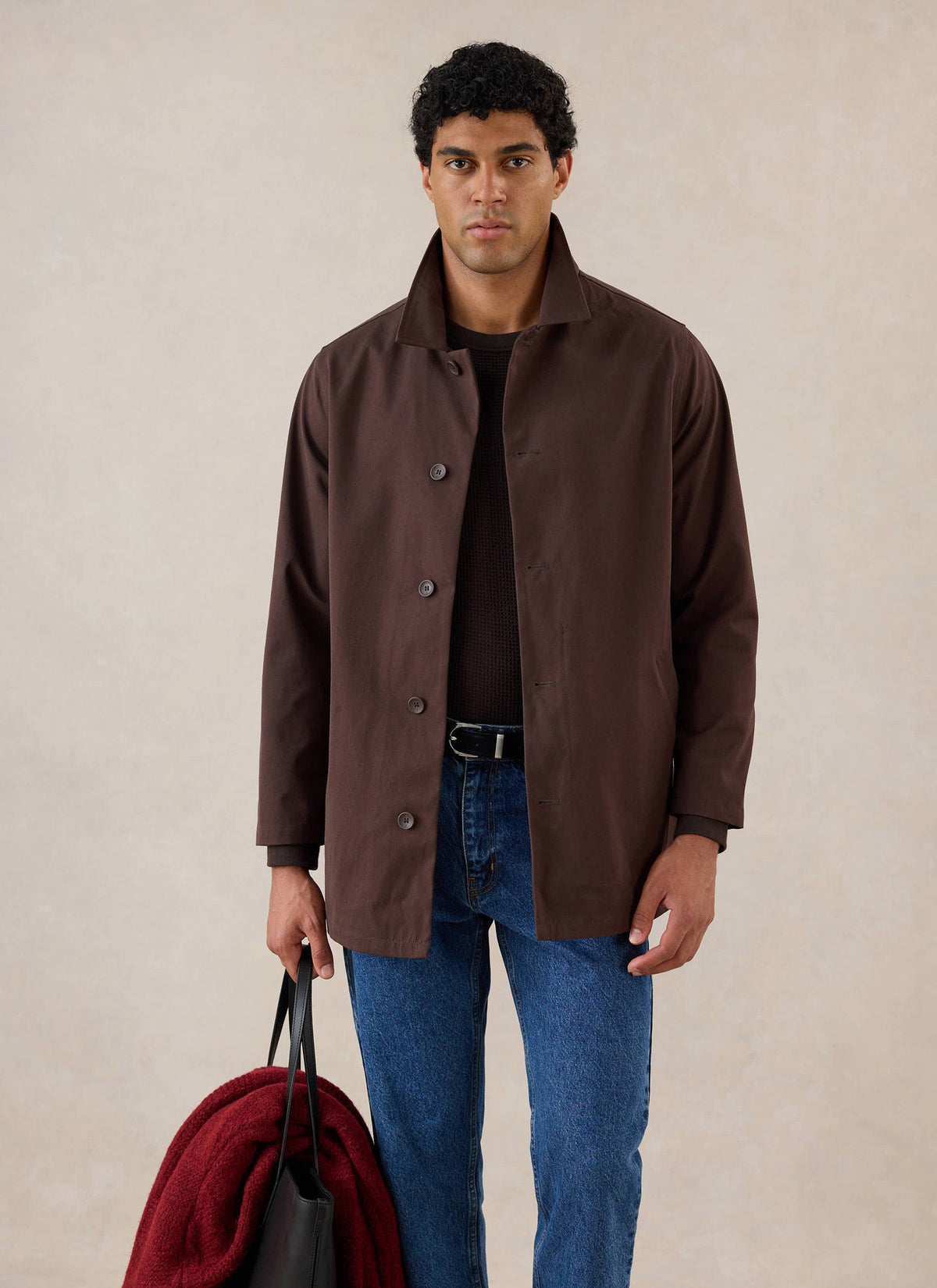 Men's Brown Short Trench Coat - Sherlock - Waterproof | Percival