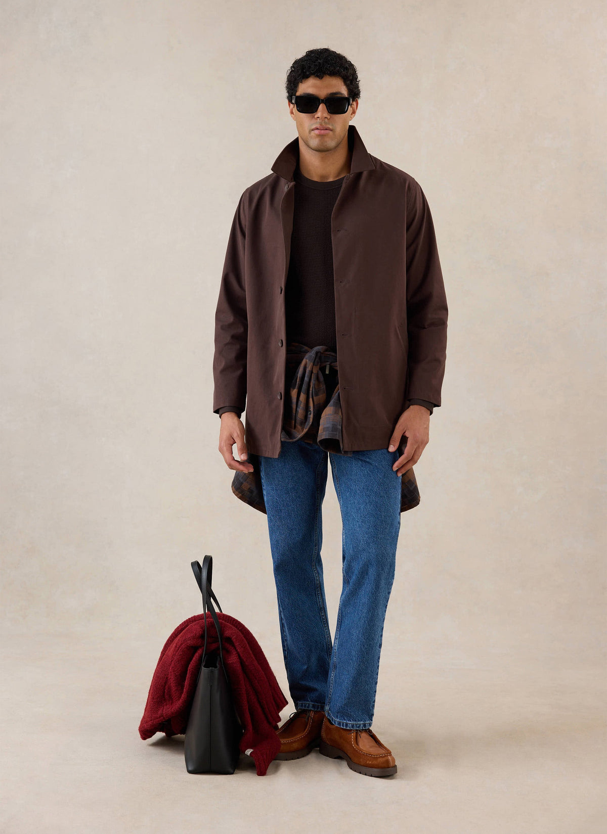 Men's Brown Short Trench Coat - Sherlock - Waterproof | Percival