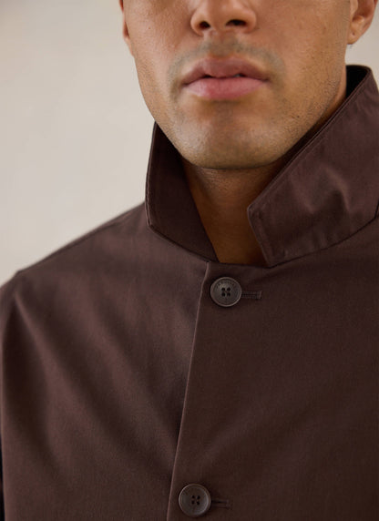 Men's Brown Short Trench Coat - Sherlock - Waterproof | Percival