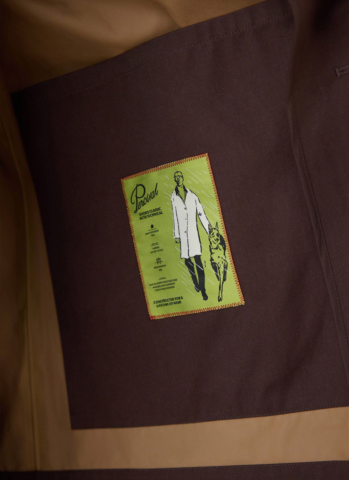 Men's Brown Short Trench Coat - Sherlock - Waterproof | Percival