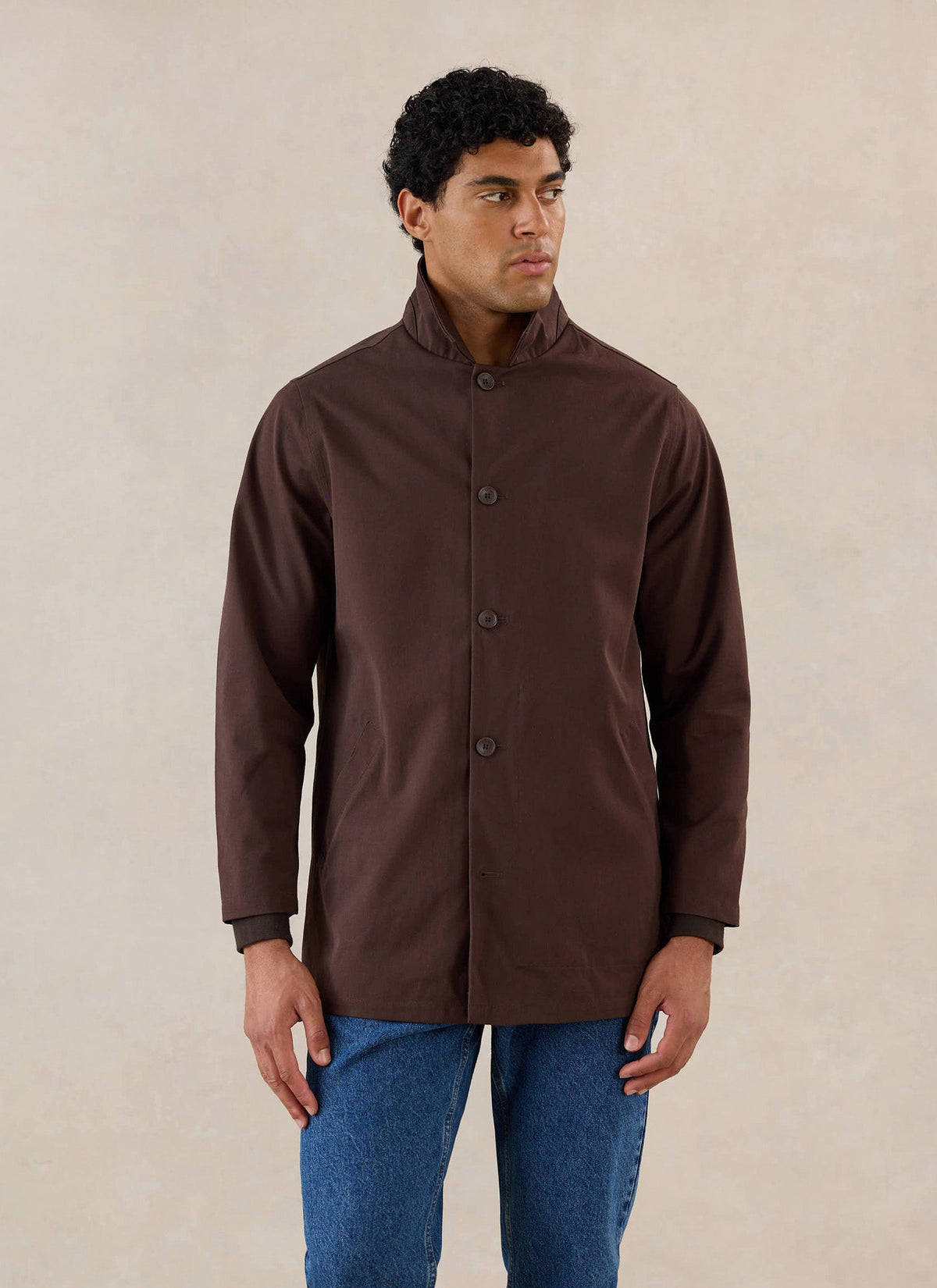 Men's Brown Short Trench Coat - Sherlock - Waterproof | Percival