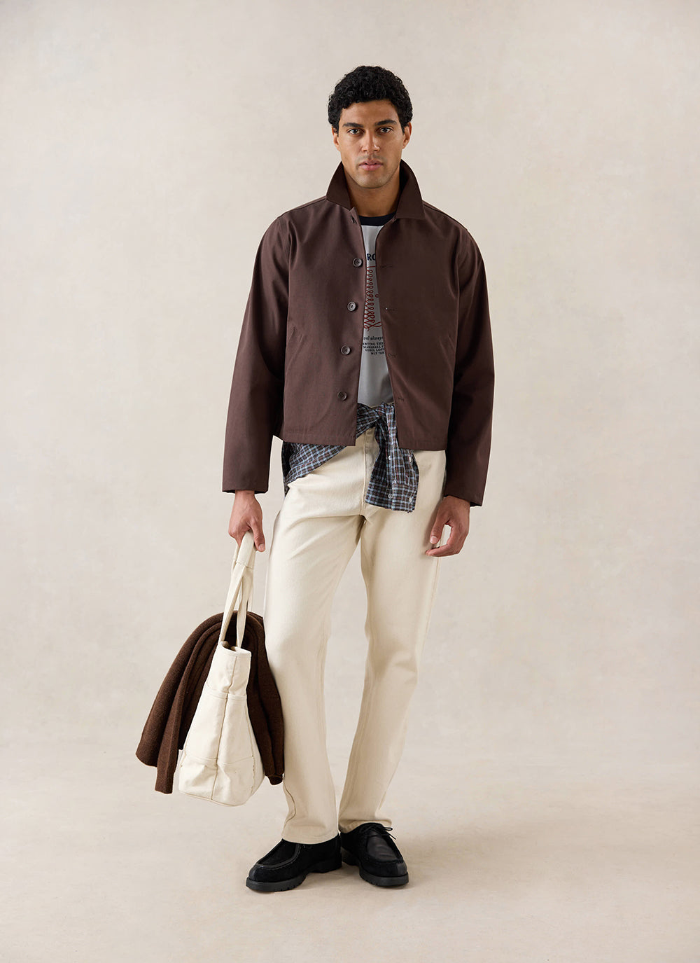 Men's Cropped Waterproof Trench Coat - Carter - Brown | Percival