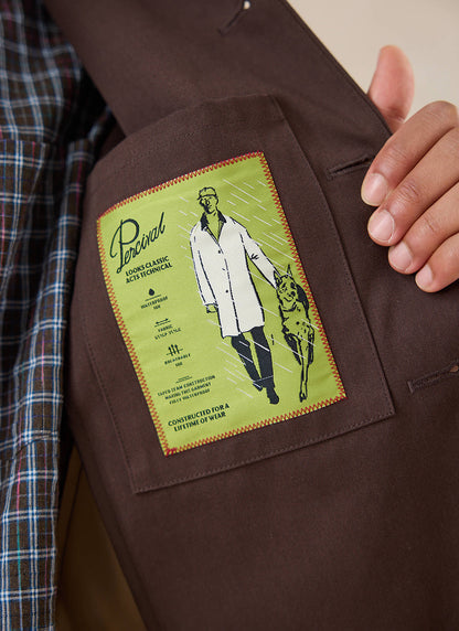 Men's Cropped Waterproof Trench Coat - Carter - Brown | Percival
