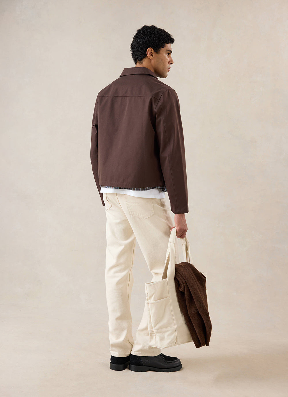 Men's Cropped Waterproof Trench Coat - Carter - Brown | Percival