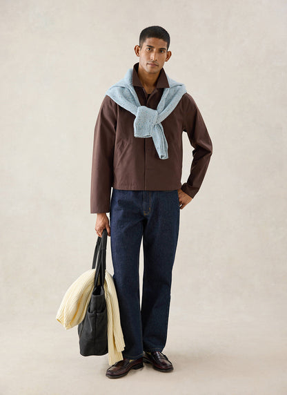 Men's Cropped Waterproof Trench Coat - Carter - Brown | Percival