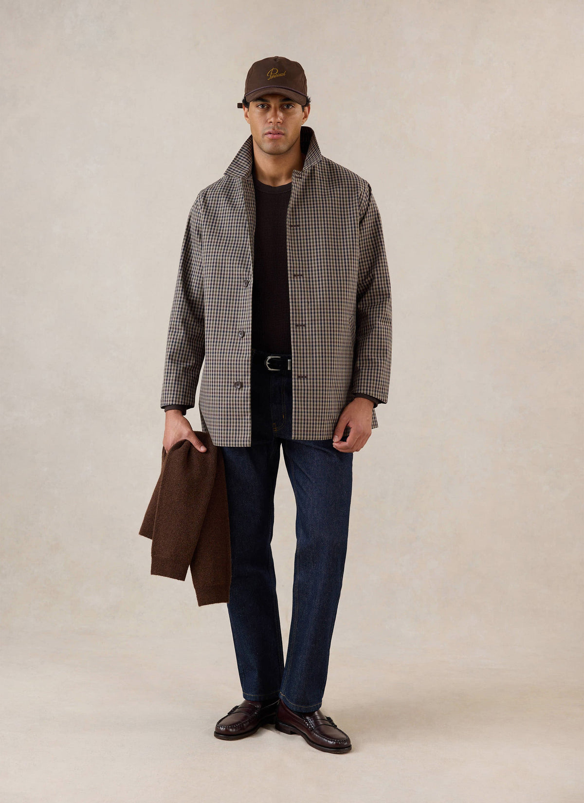 Men's Short Trench Coat - Sherlock - Watcher Check | Percival