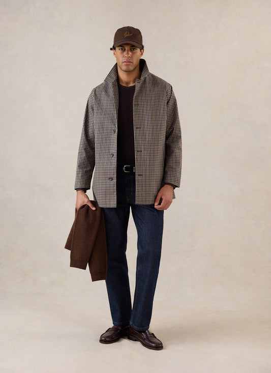 Men's Short Trench Coat - Sherlock - Watcher Check | Percival