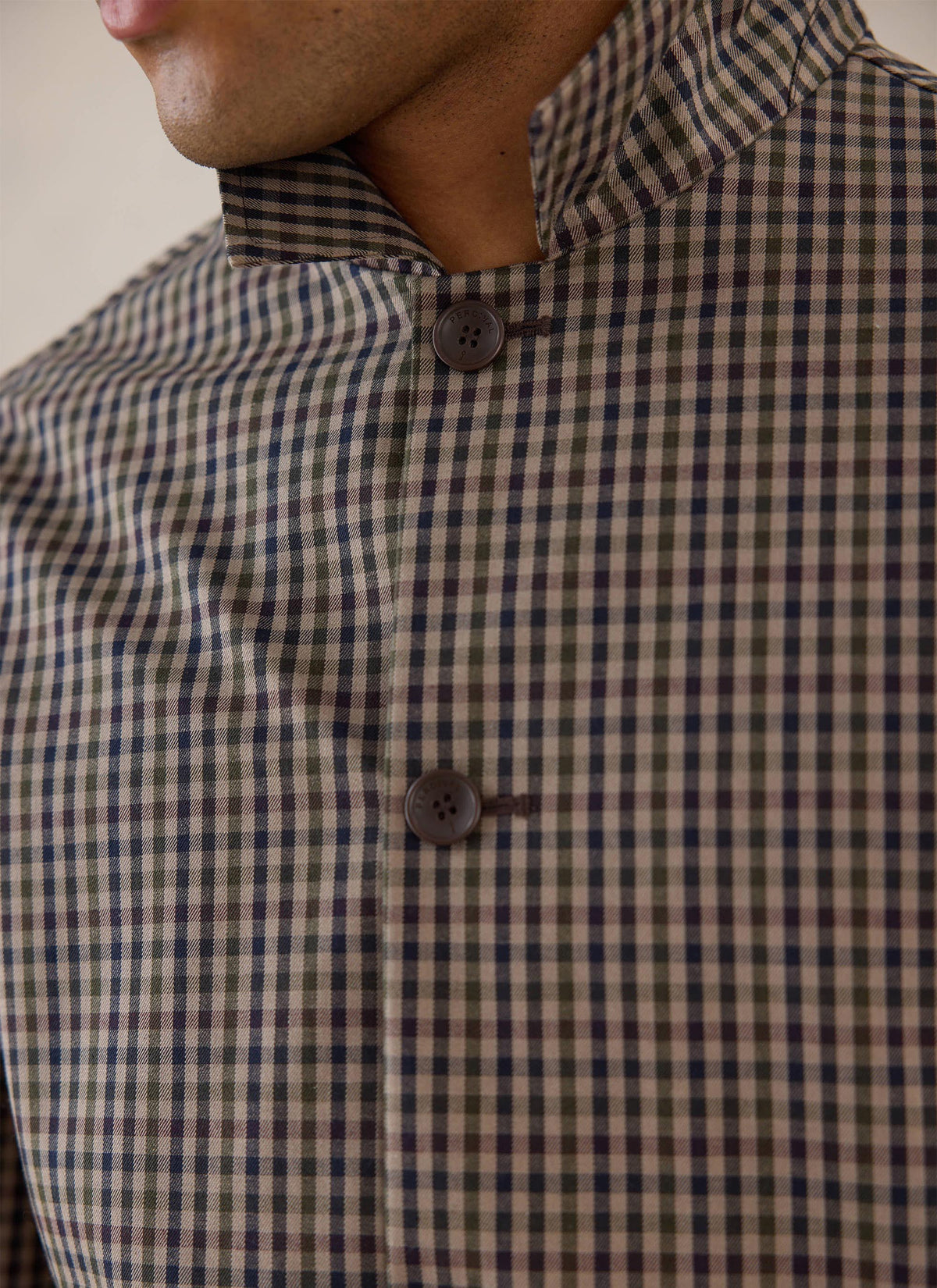 Men's Short Trench Coat - Sherlock - Watcher Check | Percival