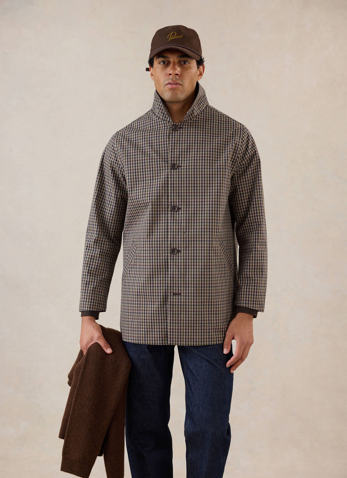 Men's Short Trench Coat - Sherlock - Watcher Check | Percival