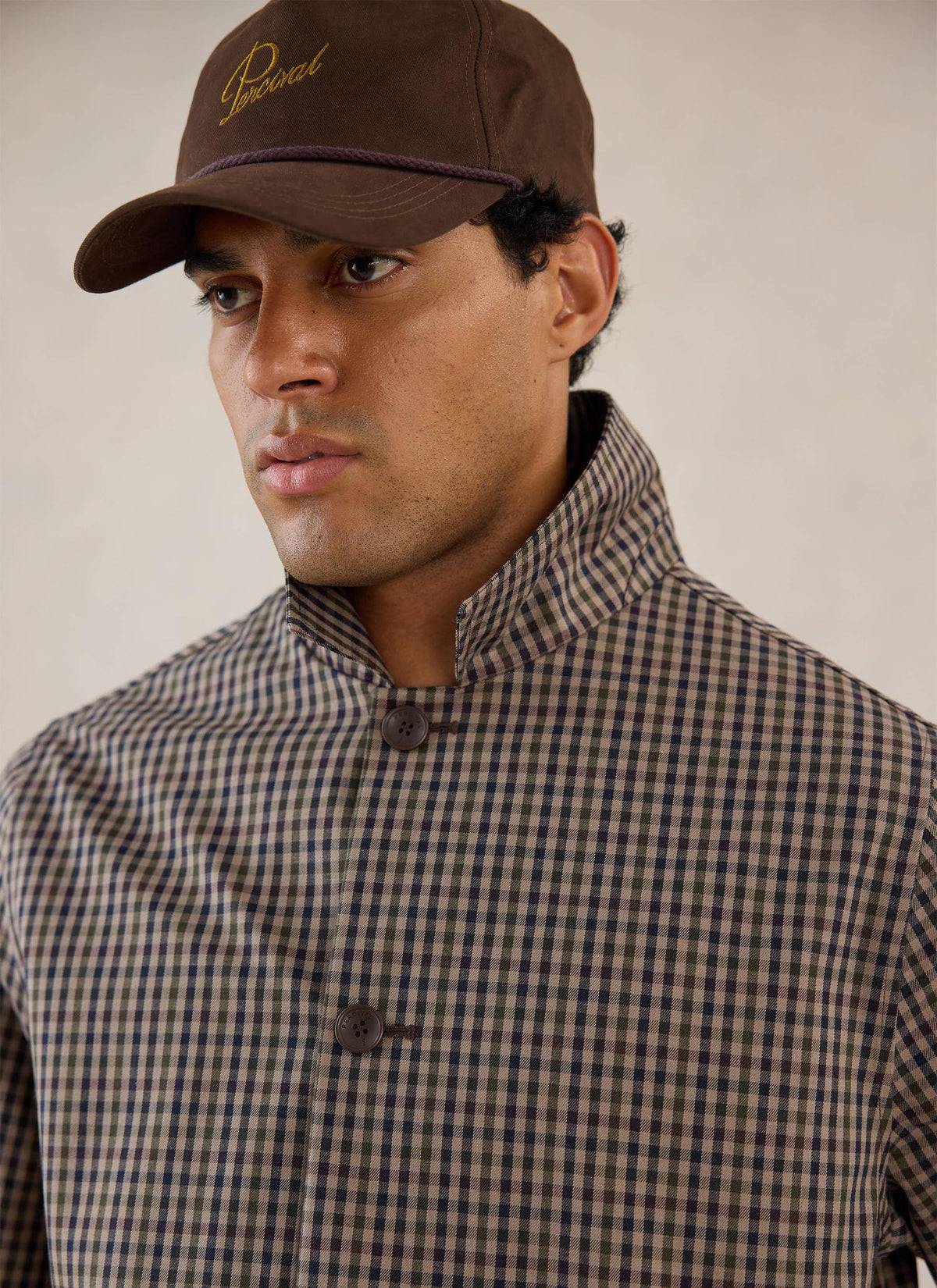 Men's Short Trench Coat - Sherlock - Watcher Check | Percival