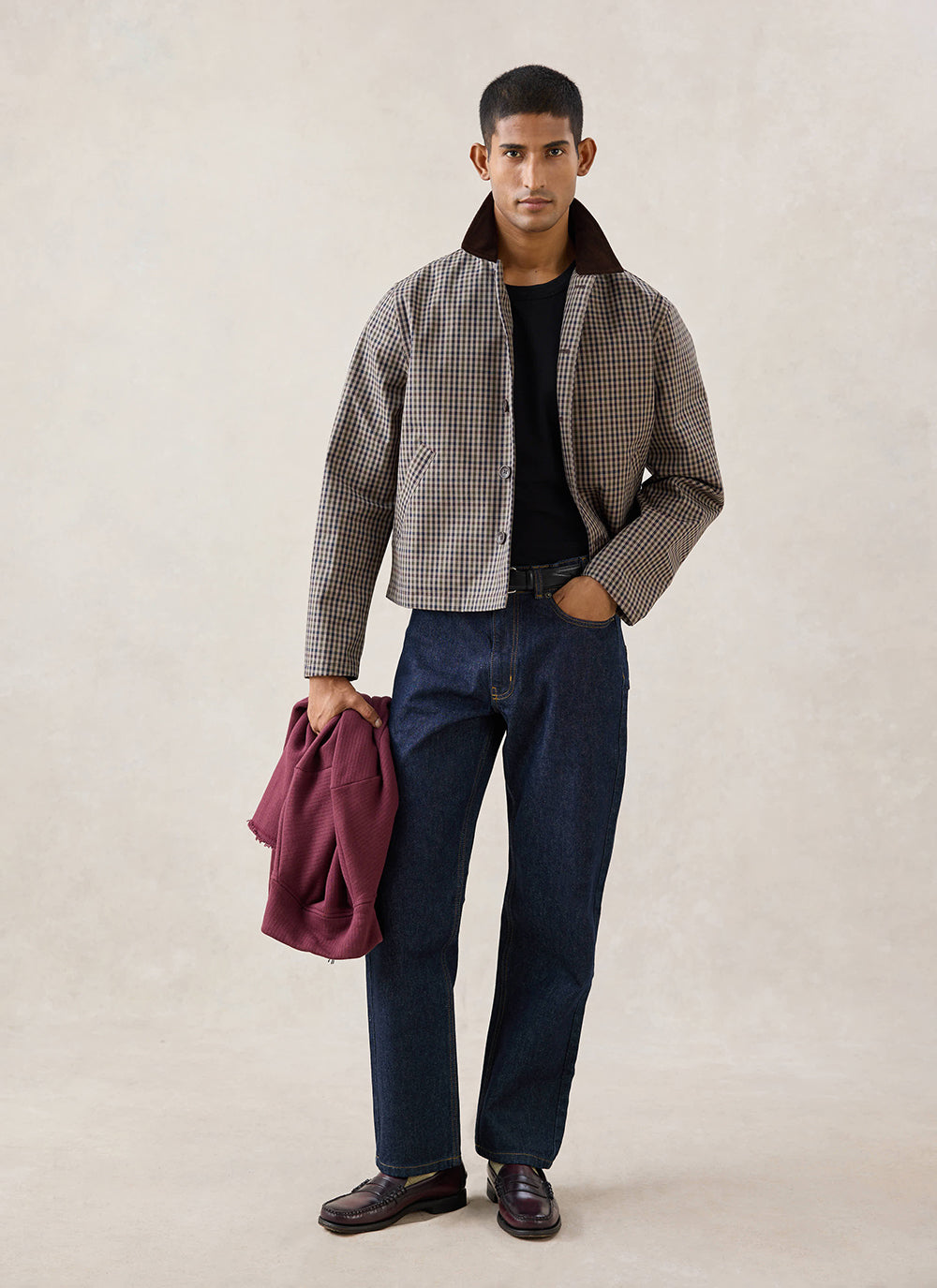 Men's Cropped Trench Coat - Waterproof - Watcher Check | Percival