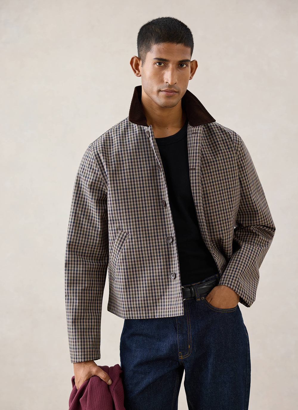 Men's Cropped Trench Coat - Waterproof - Watcher Check | Percival