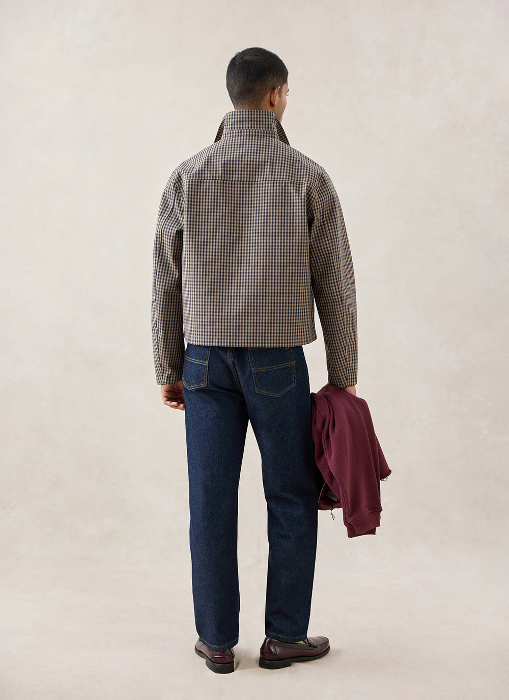 Men's Cropped Trench Coat - Waterproof - Watcher Check | Percival