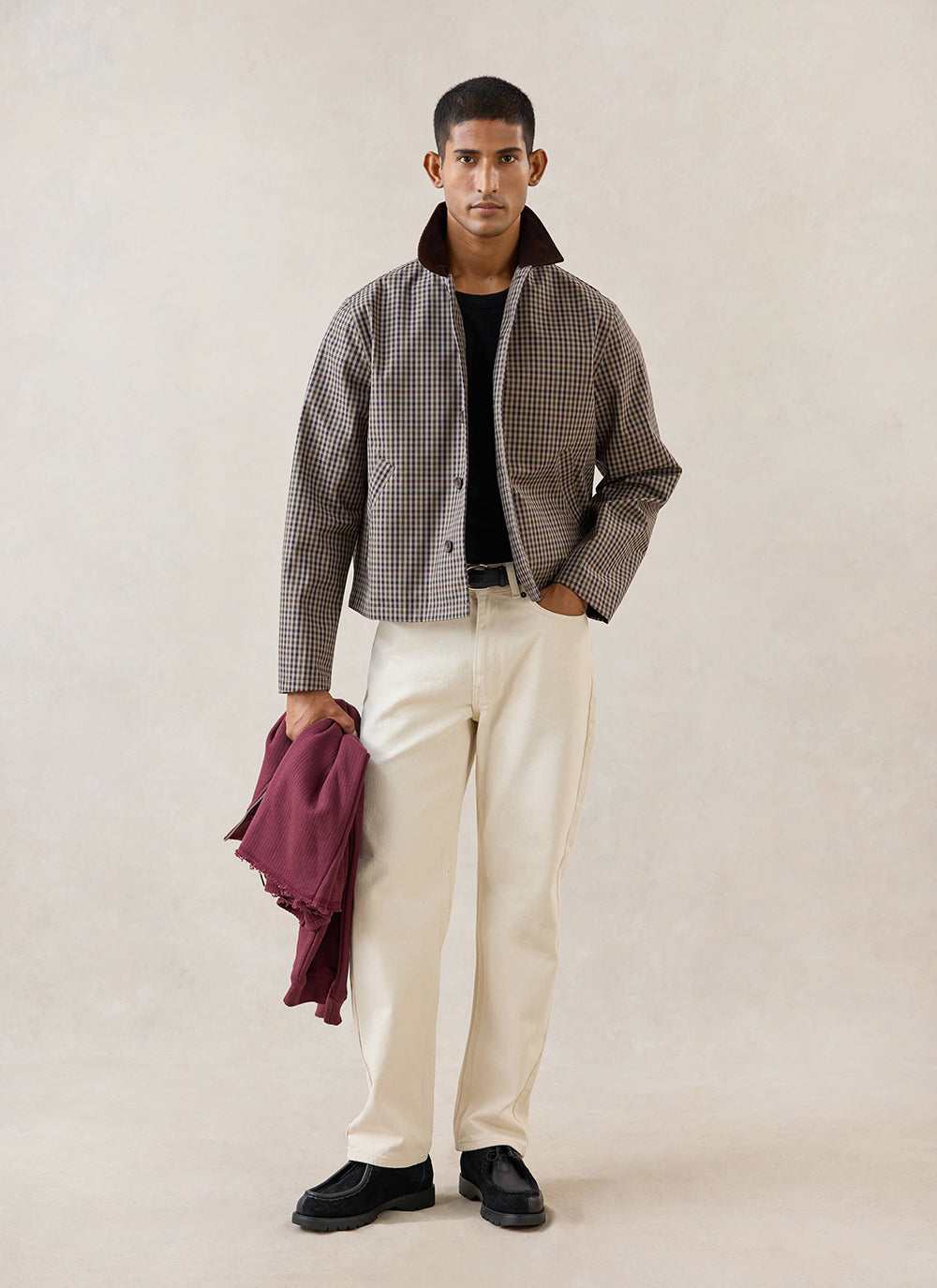 Men's Cropped Trench Coat - Waterproof - Watcher Check | Percival