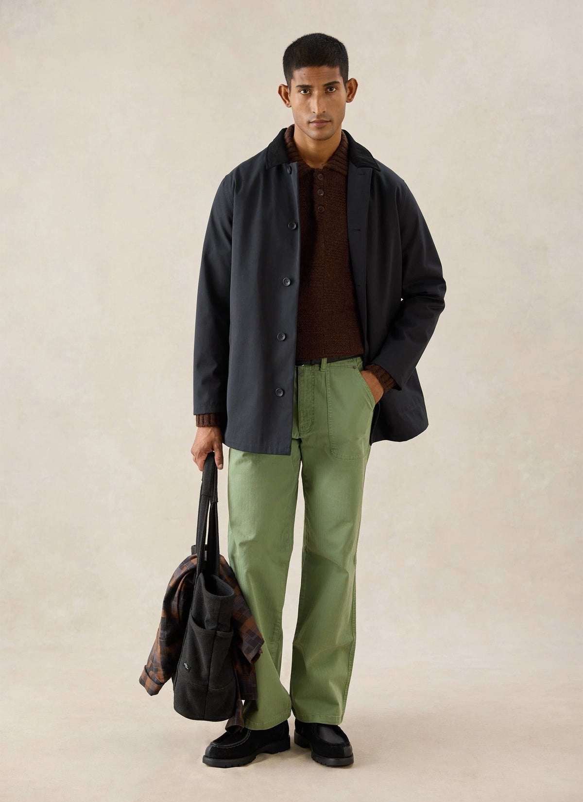 Men's Black Short Trench Coat - Sherlock - Waterproof | Percival
