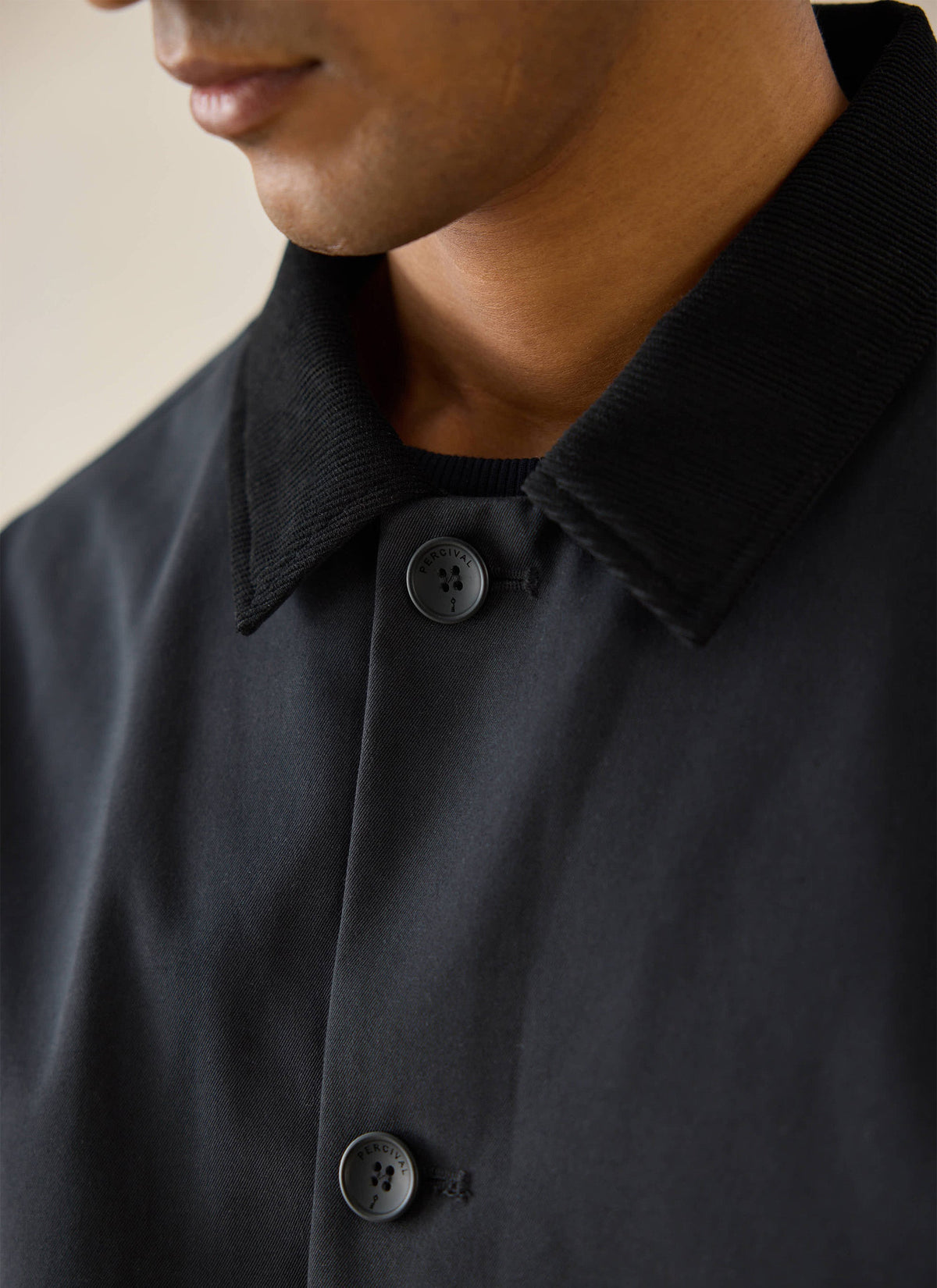 Men's Black Short Trench Coat - Sherlock - Waterproof | Percival