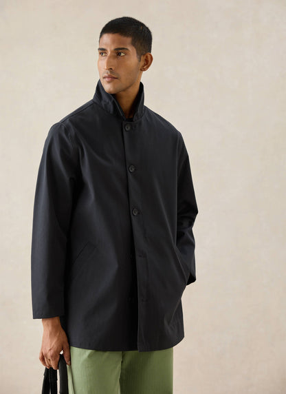 Men's Black Short Trench Coat - Sherlock - Waterproof | Percival
