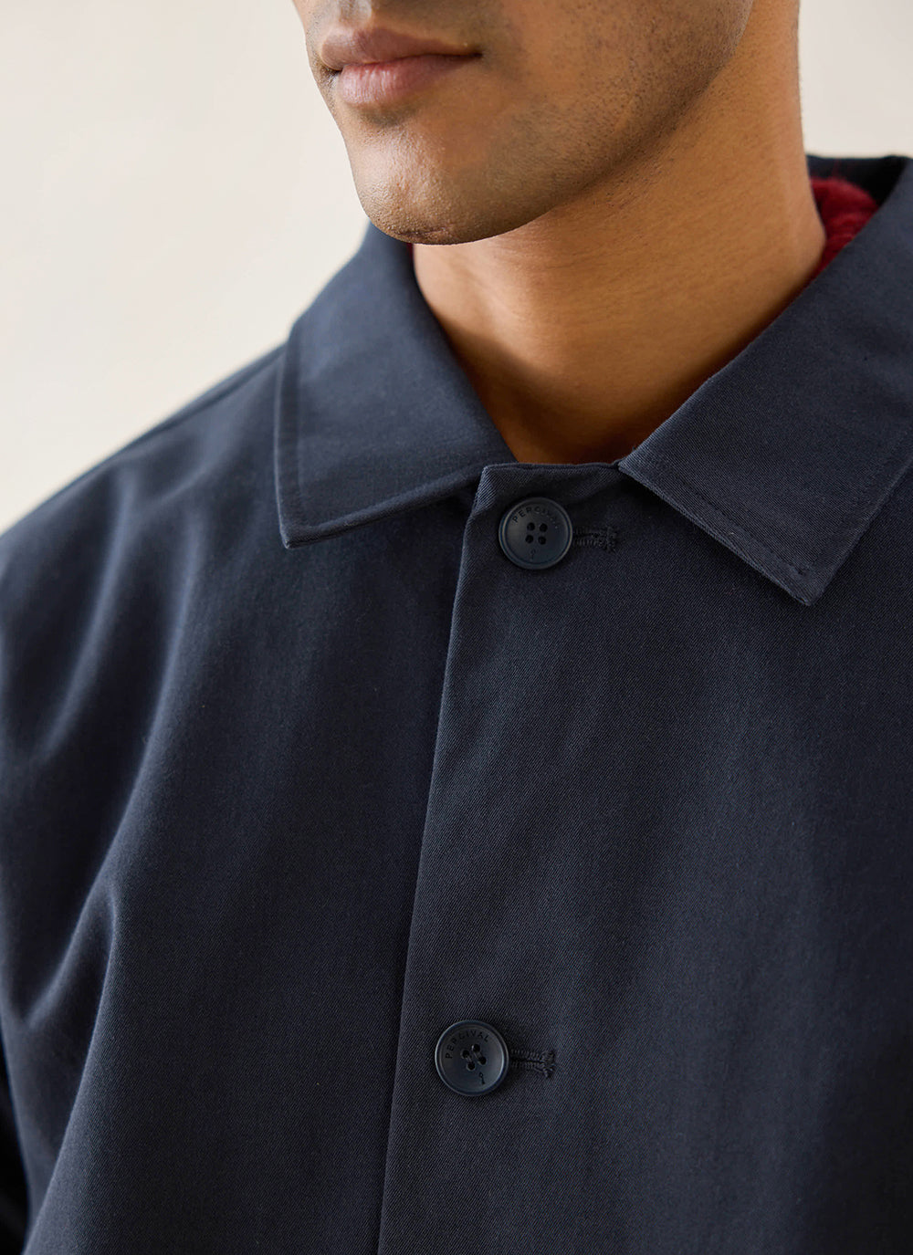 Men's Waterproof Long Trench Coat - Wilson - Navy Blue | Percival