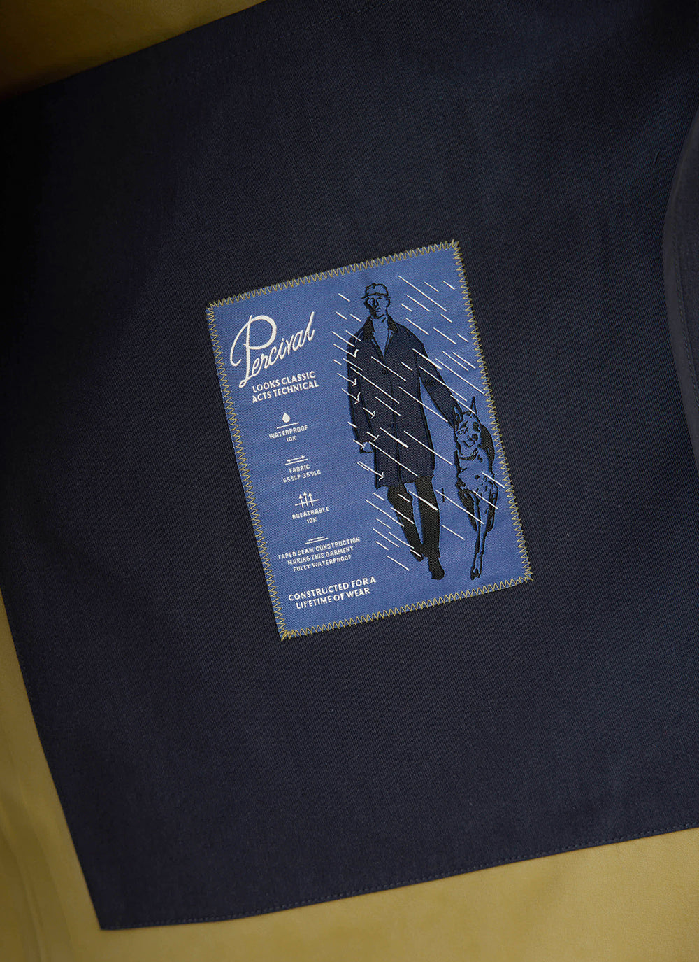Men's Waterproof Long Trench Coat - Wilson - Navy Blue | Percival