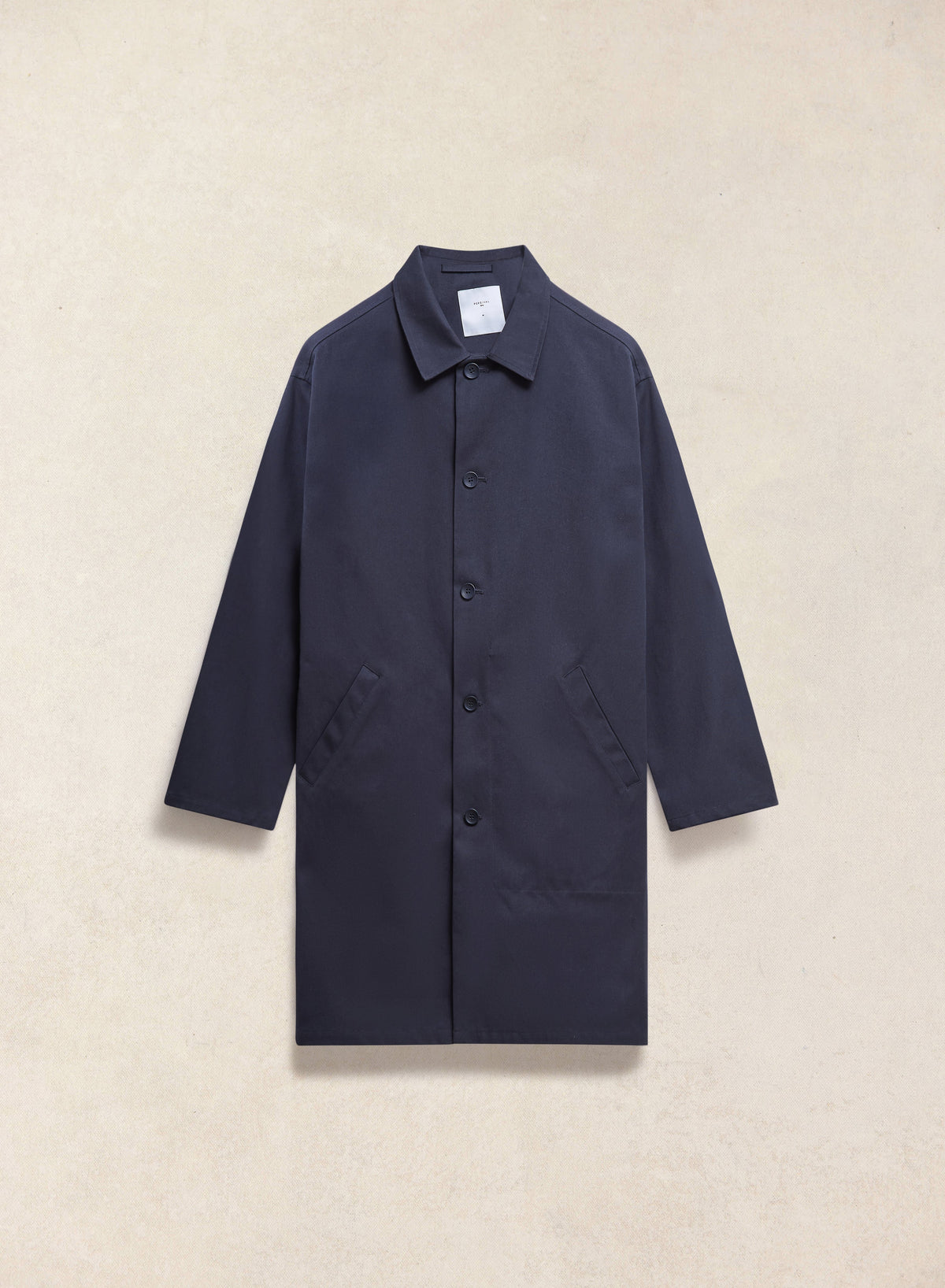 Men's Waterproof Long Trench Coat - Wilson - Navy Blue | Percival