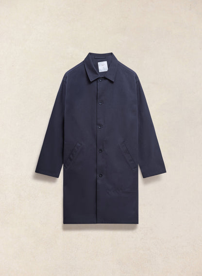 Men's Waterproof Long Trench Coat - Wilson - Navy Blue | Percival