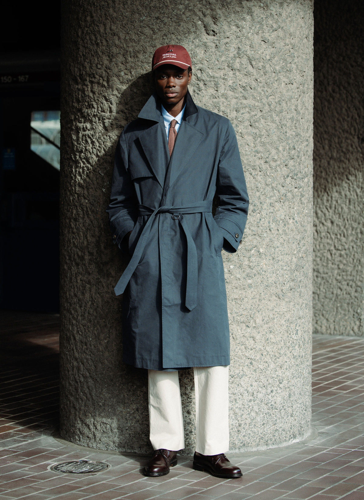 Men's Mac Trench Coat - Limited Edition Percival x Front Office - Navy | Percival