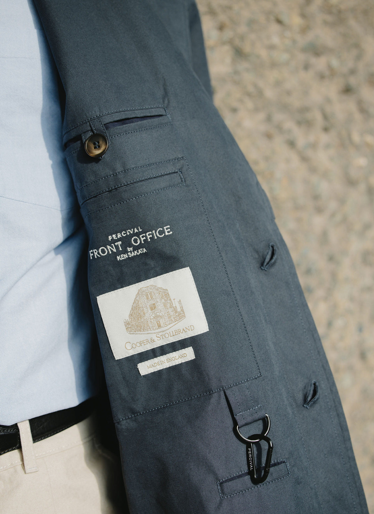 Men's Mac Trench Coat - Limited Edition Percival x Front Office - Navy | Percival