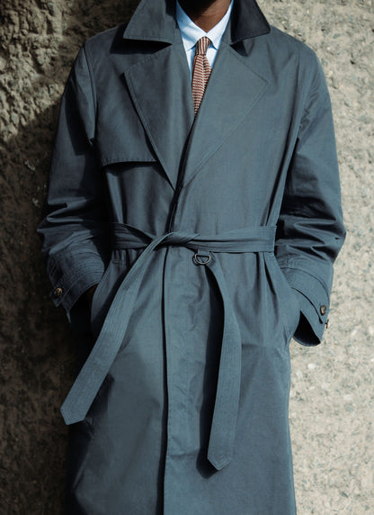 Men's Mac Trench Coat - Limited Edition Percival x Front Office - Navy | Percival