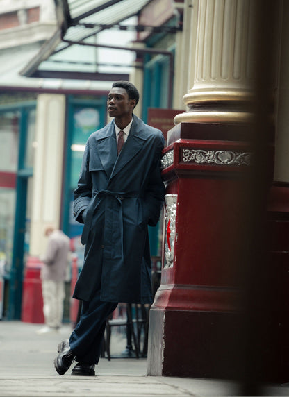 Men's Mac Trench Coat - Limited Edition Percival x Front Office - Navy | Percival