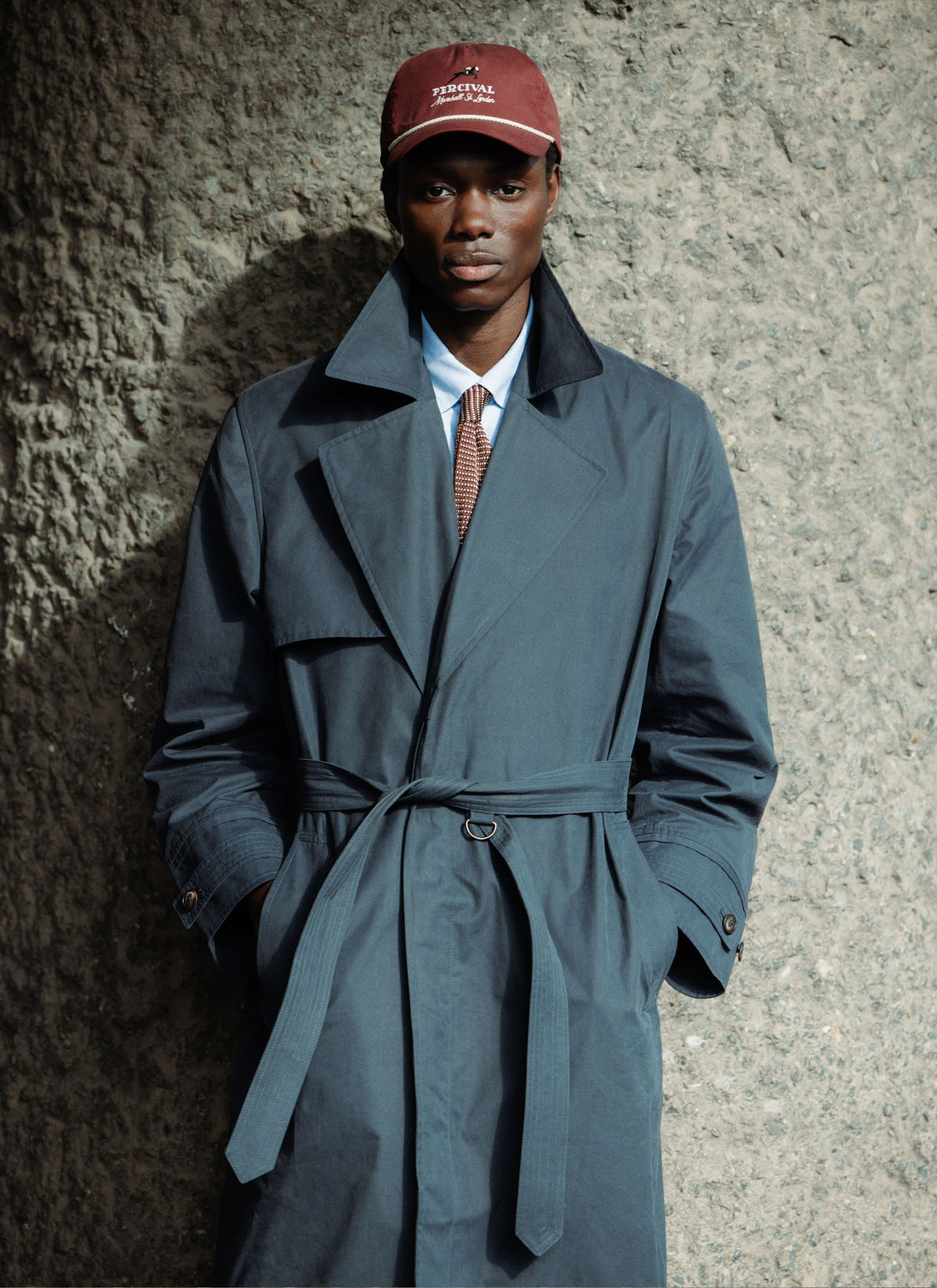 Men's Mac Trench Coat - Limited Edition Percival x Front Office - Navy | Percival