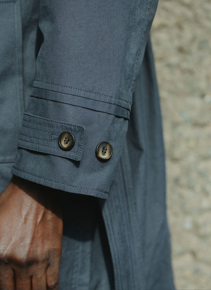 Men's Mac Trench Coat - Limited Edition Percival x Front Office - Navy | Percival