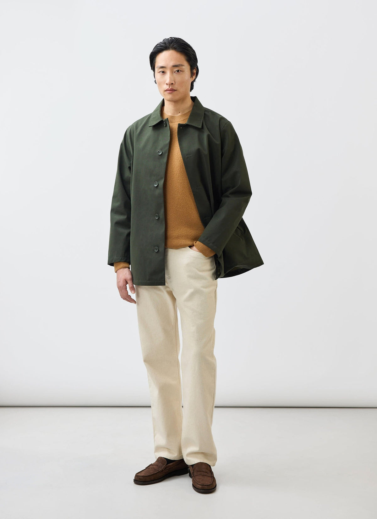 Men's Sherlock Short Trench Coat - Waterproof - Forest Green | Percival