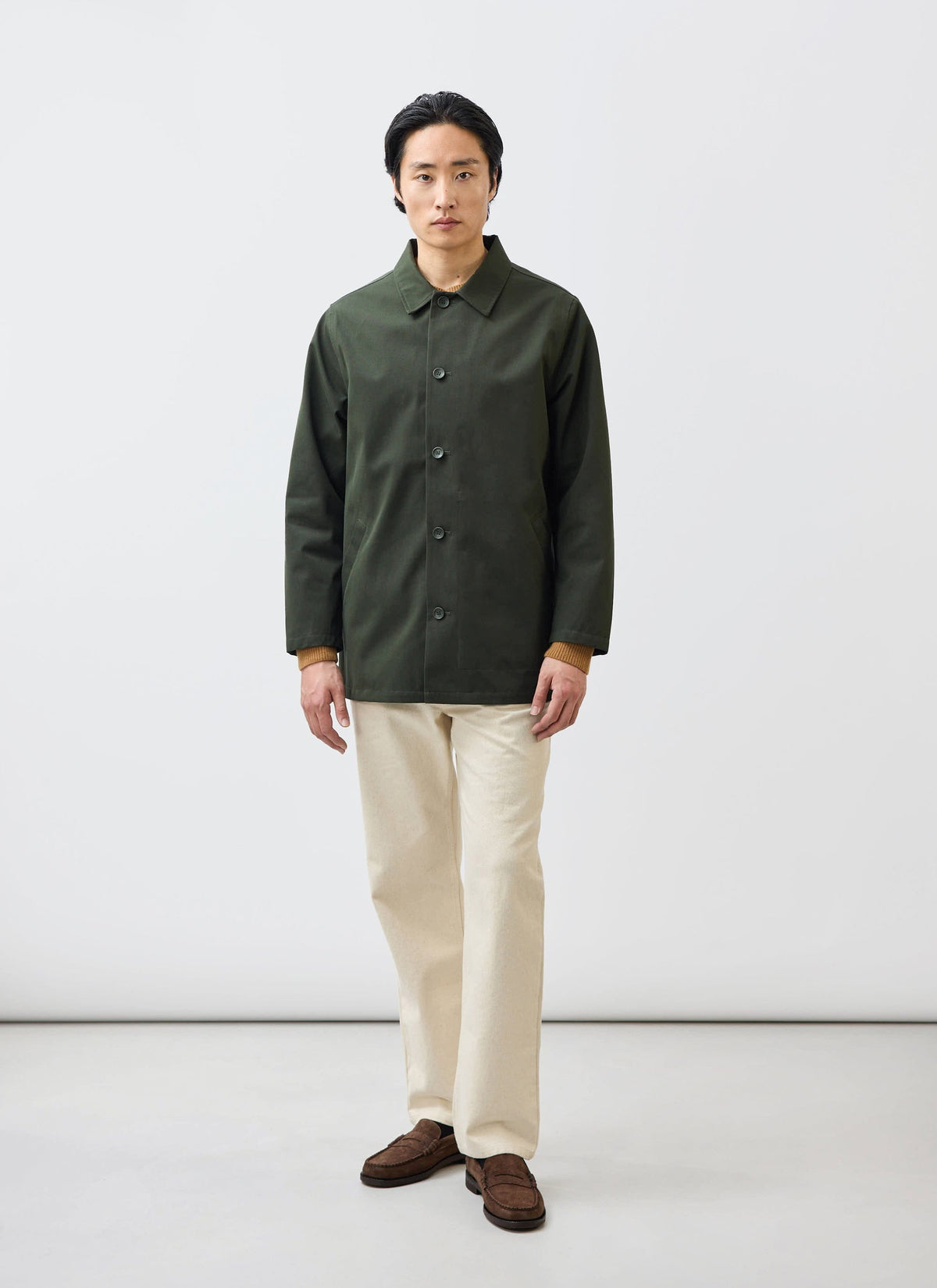 Men's Sherlock Short Trench Coat - Waterproof - Forest Green | Percival