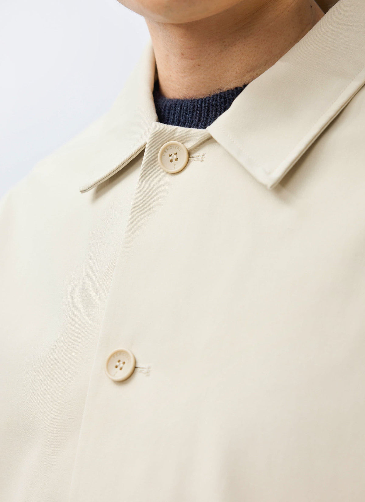 Men's Sherlock Short Trench Coat - Waterproof - Cream | Percival