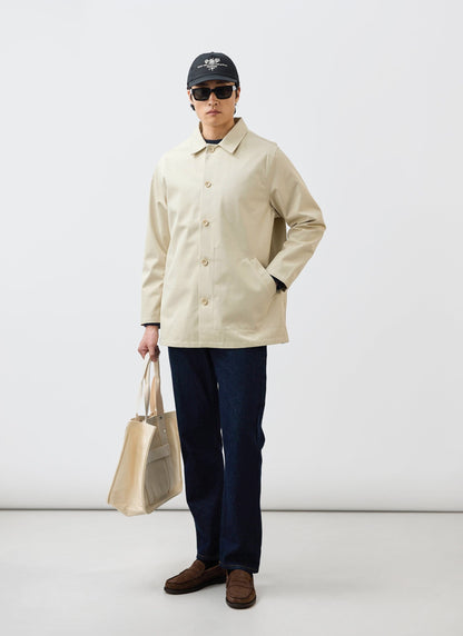 Men's Sherlock Short Trench Coat - Waterproof - Cream | Percival